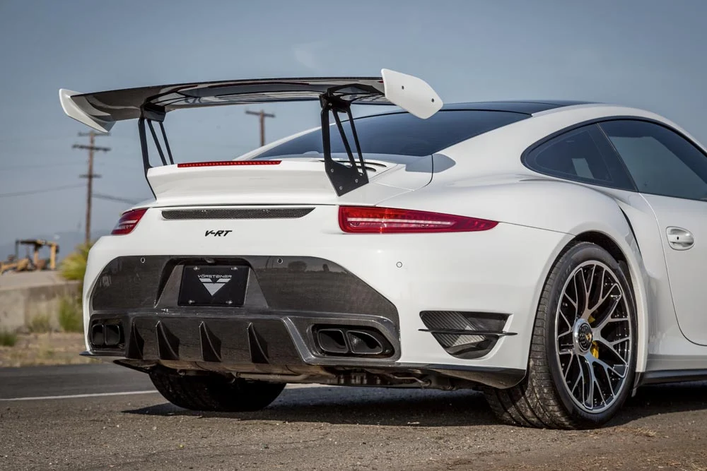 Vorsteiner Porsche 991 Turbo carbon V-RT Aero Rear Bumper with Integrated Diffuser - Image 3